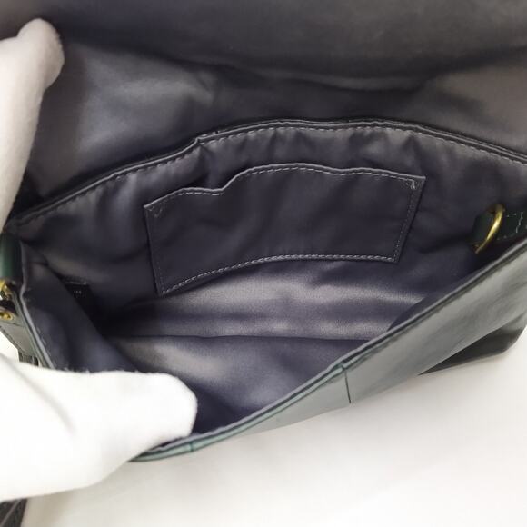 Coach Kristin Olive Green Leather Buckle Flap Closure Clutch Wristlet - Wallet - Picture 12 of 13